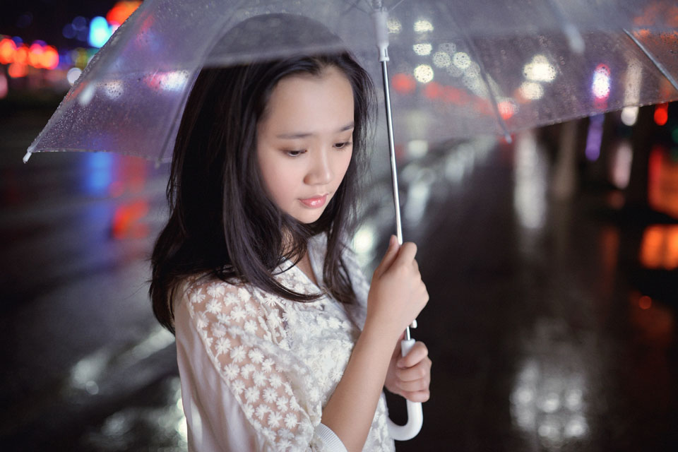 雨中少女的唯美街拍2