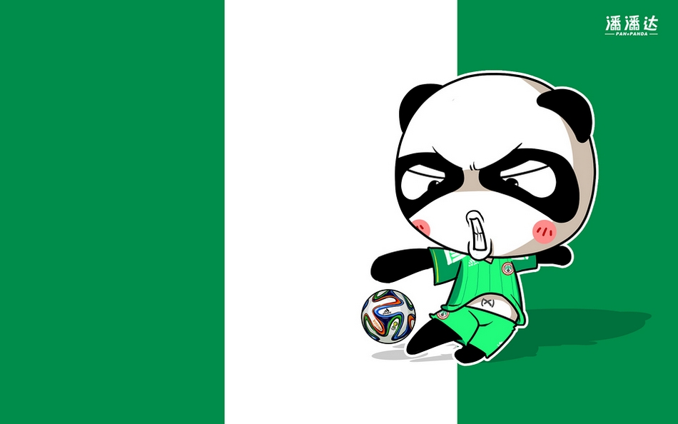 可爱动漫潘潘达熊猫踢足球的图片