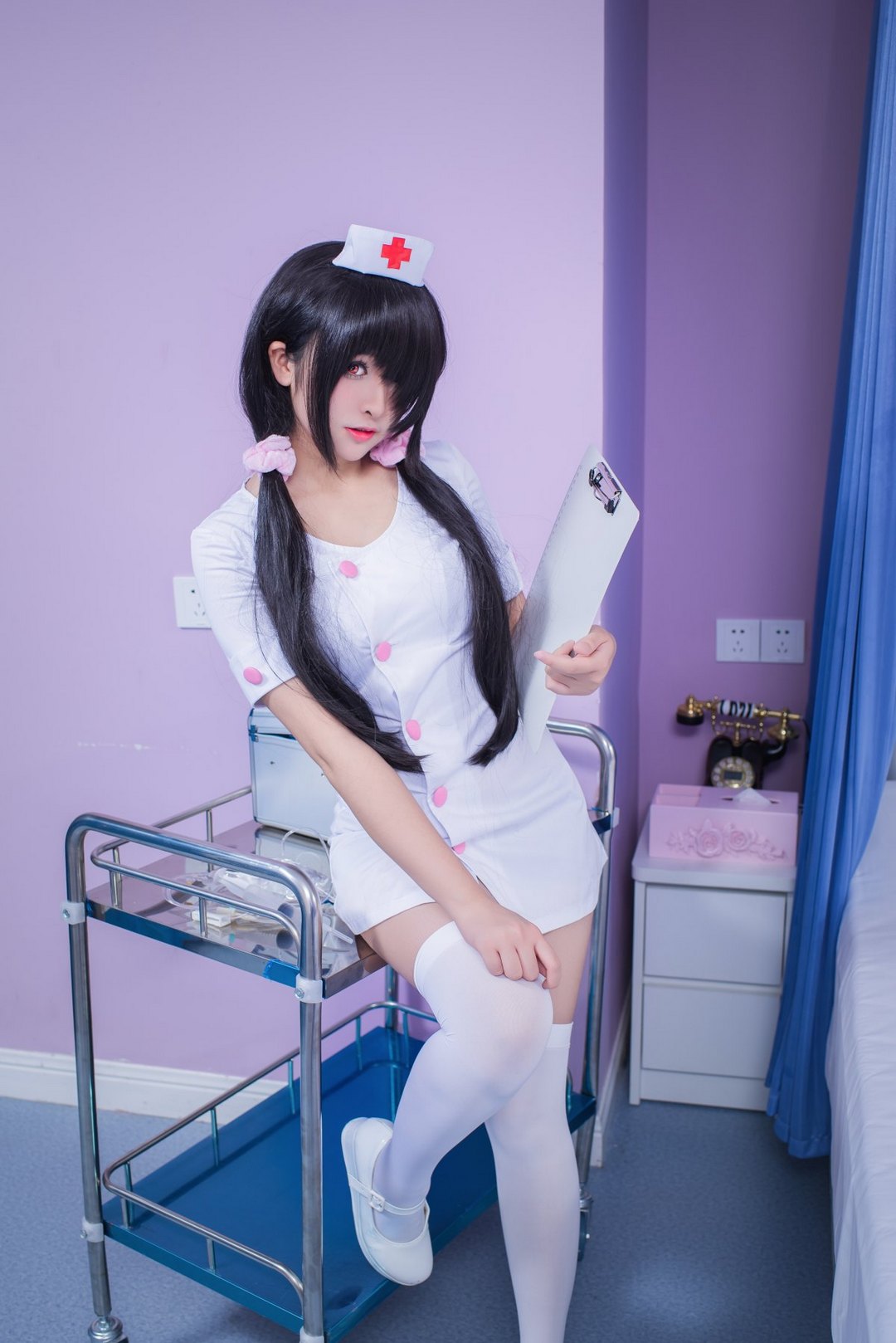 白丝护士制服美女cosplay时崎狂三同人图片