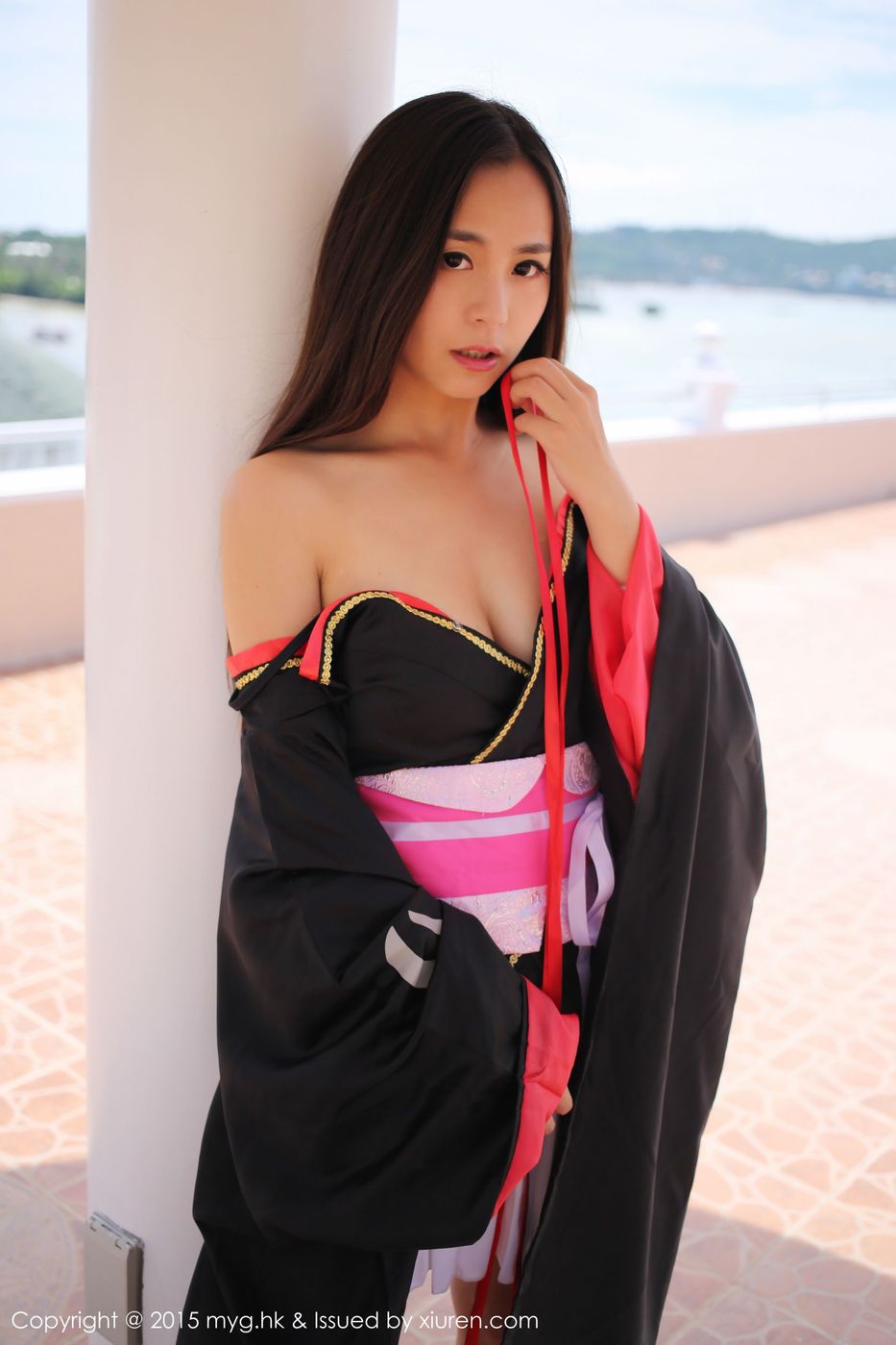 美媛馆美女模特Moa小姐沙滩和服主题菲律宾长滩诱惑旅拍