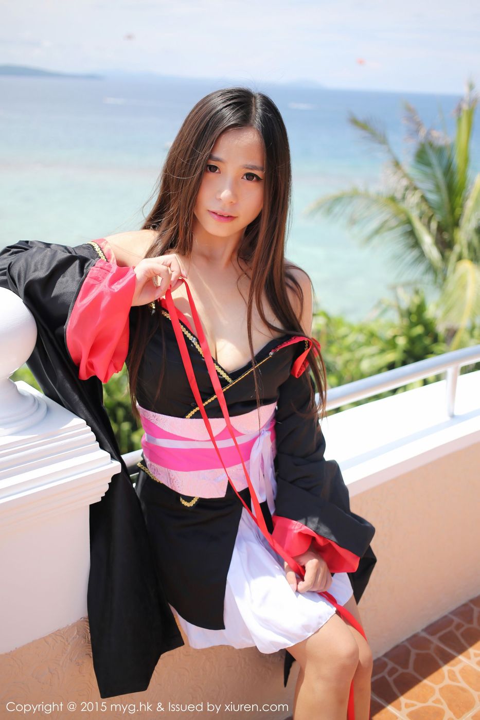 美媛馆美女模特Moa小姐沙滩和服主题菲律宾长滩诱惑旅拍