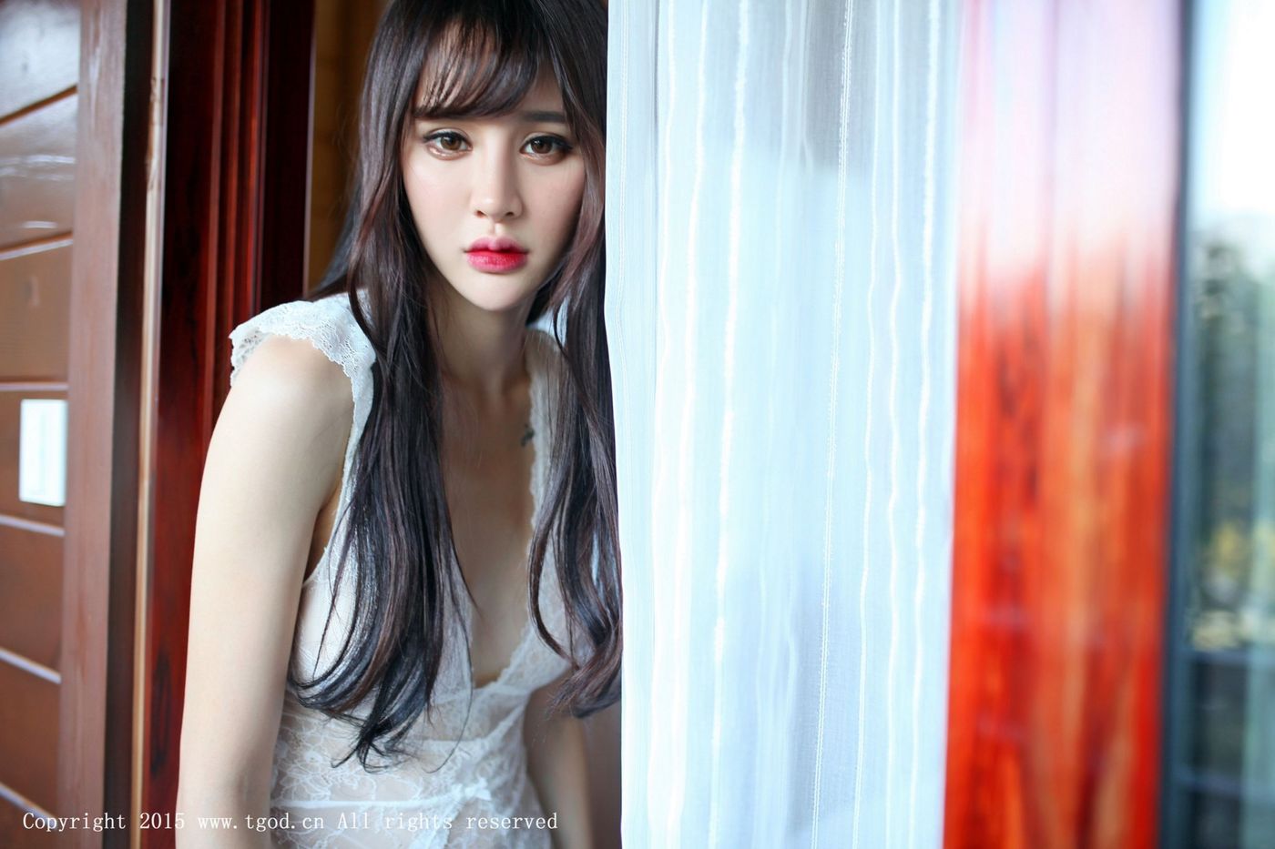美女模特Cheryl青树蕾丝情趣透视装云曼旅拍写真