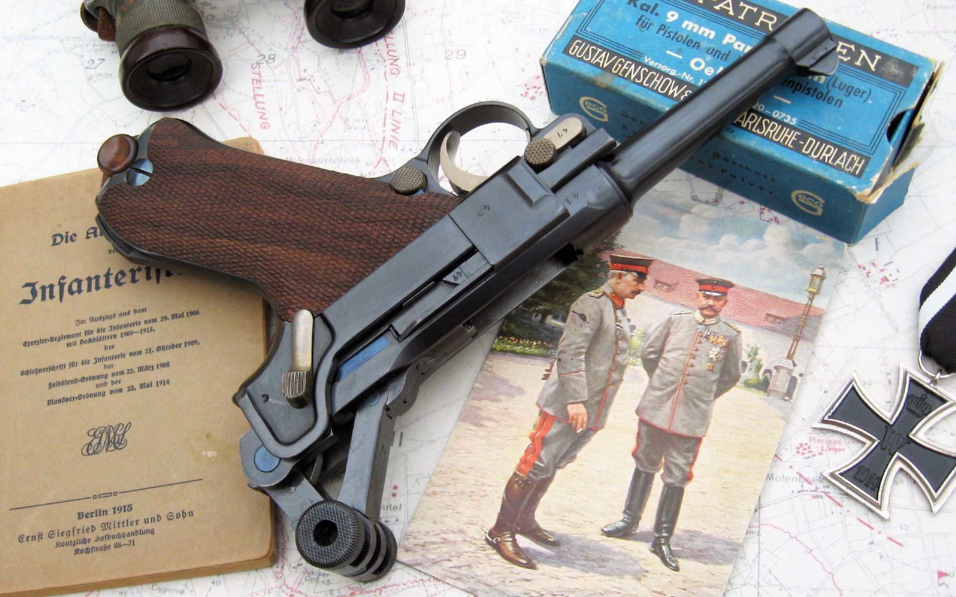 德国经典老枪鲁格手枪硬朗桌面壁纸