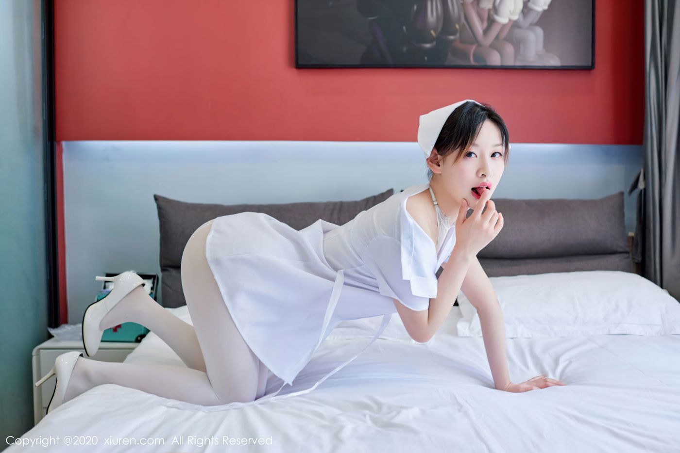 美女模特小宣fancy丝袜美腿护士制服装扮私房写真
