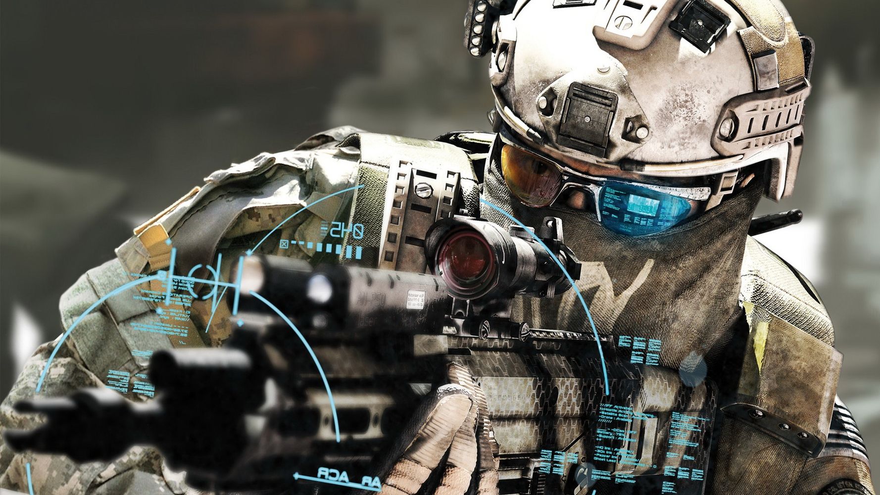 第三人称军事射击游戏幽灵行动4：未来战士高清桌面壁纸
