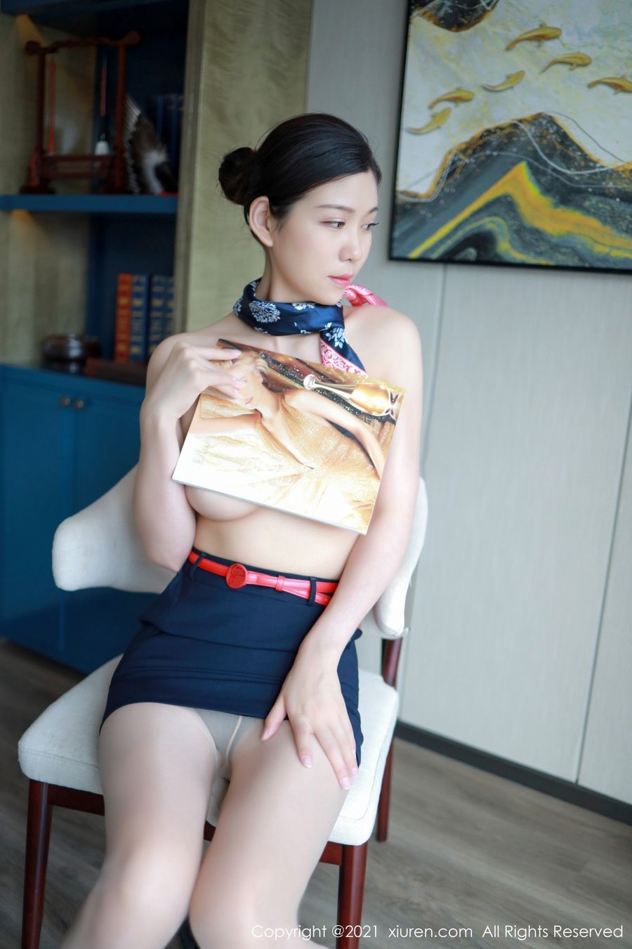 美女模特李雅柔高挑身材空姐制服内衣系列性感写真