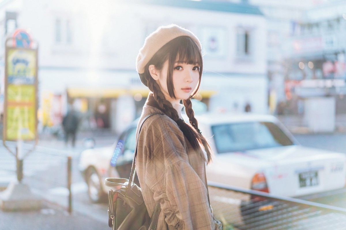 微博妹纸霜月shimo女仆装+清纯学生JK制服迷人性感户外写真