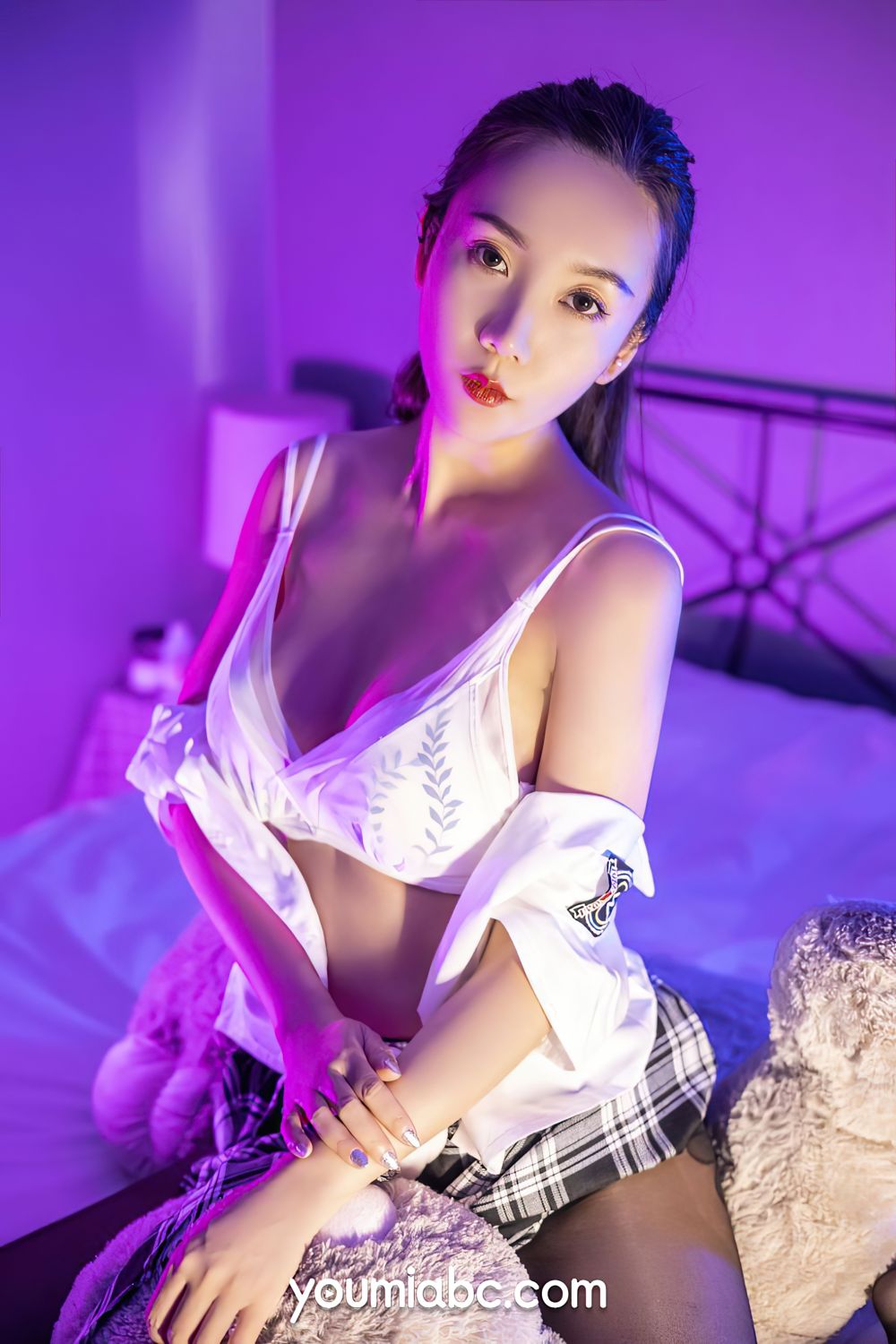 美女模特艾静香JK制服黑丝美腿学院风系列性感写真