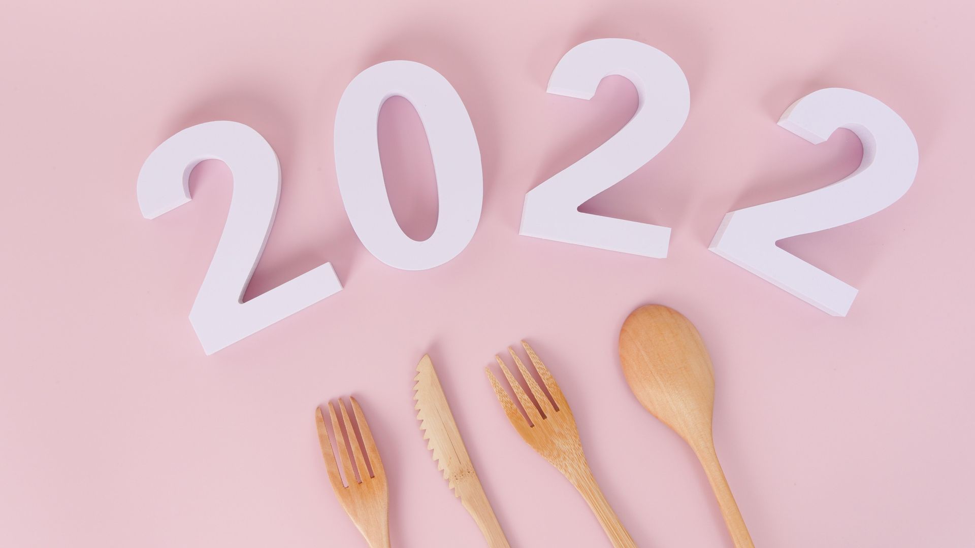 2022又是一个展新的开始 数字粉色背景电脑壁纸