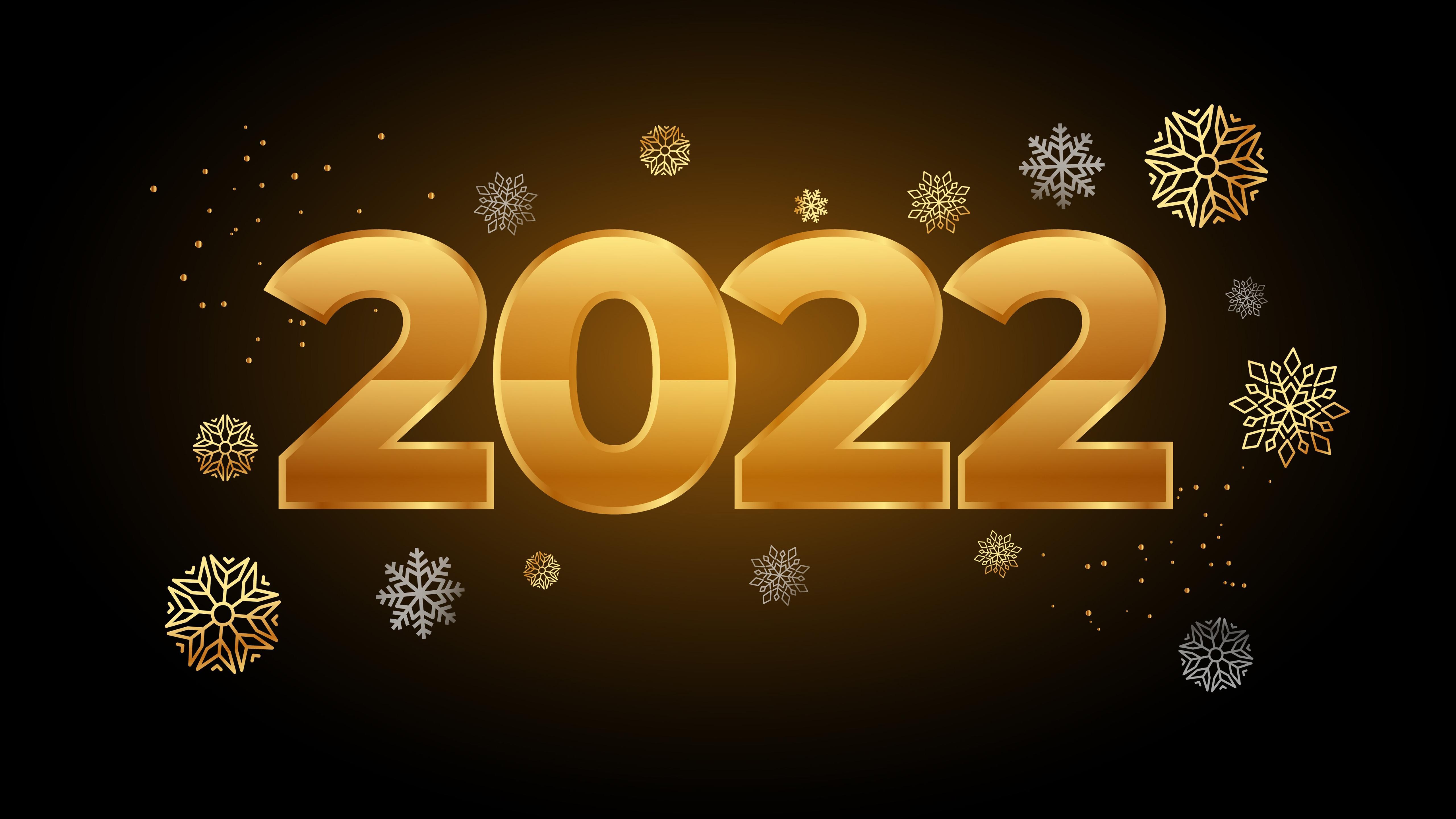 土豪金2022数字系列4K高清电脑壁纸