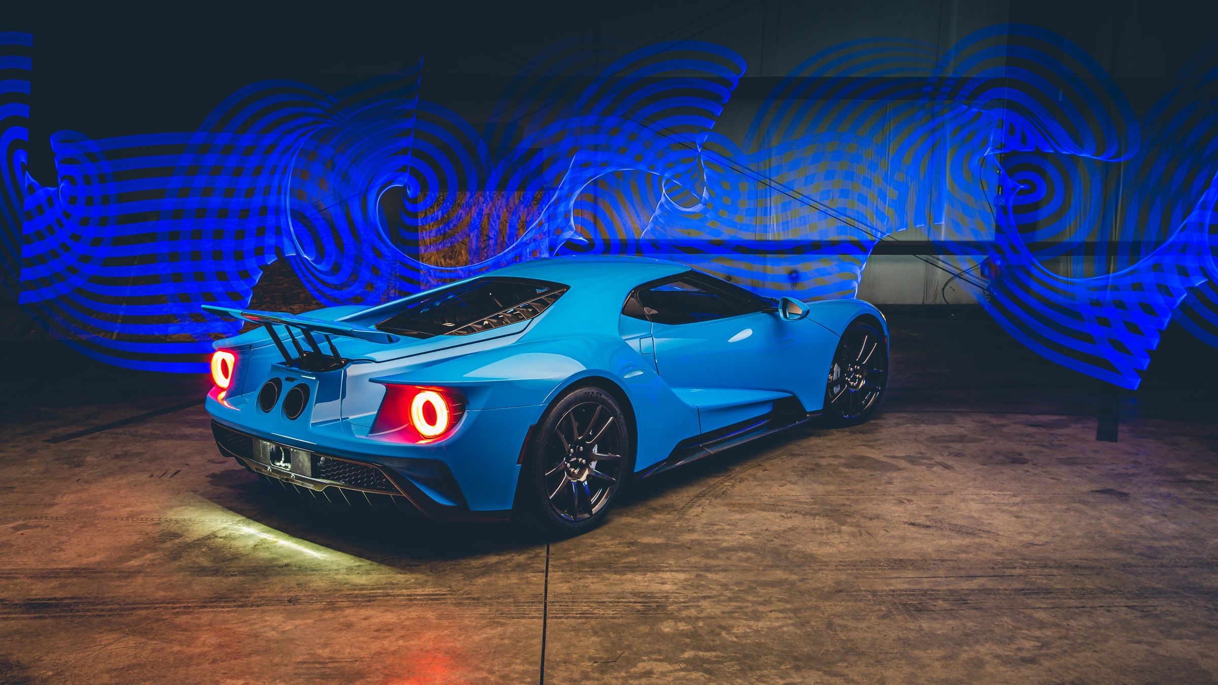 超级跑车福特GT蓝色炫酷外形