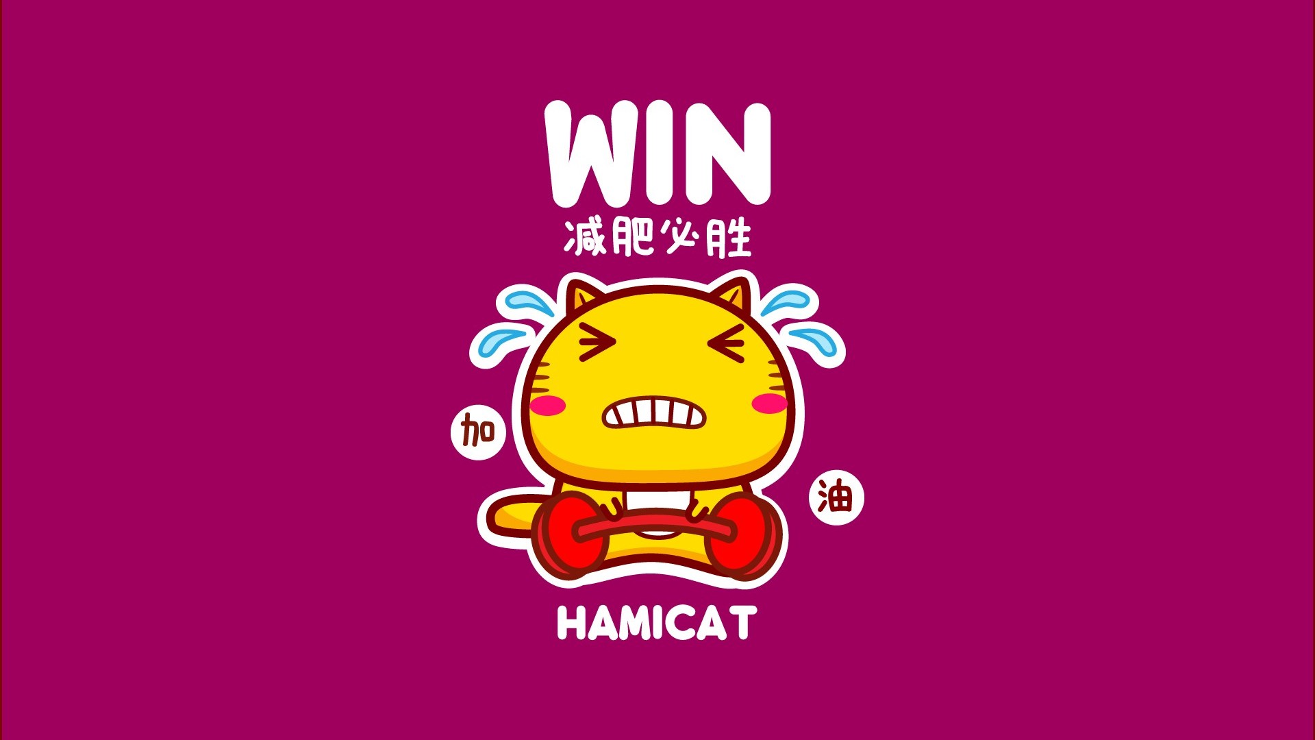 Hamicat哈咪猫减肥加油主题卡通图片壁纸