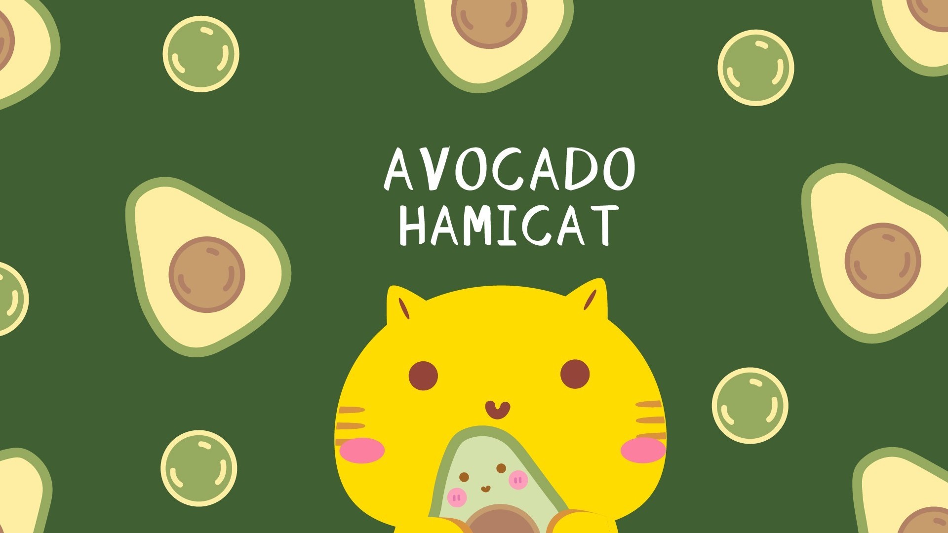 Hamicat哈咪猫牛油果系列卡通图片壁纸