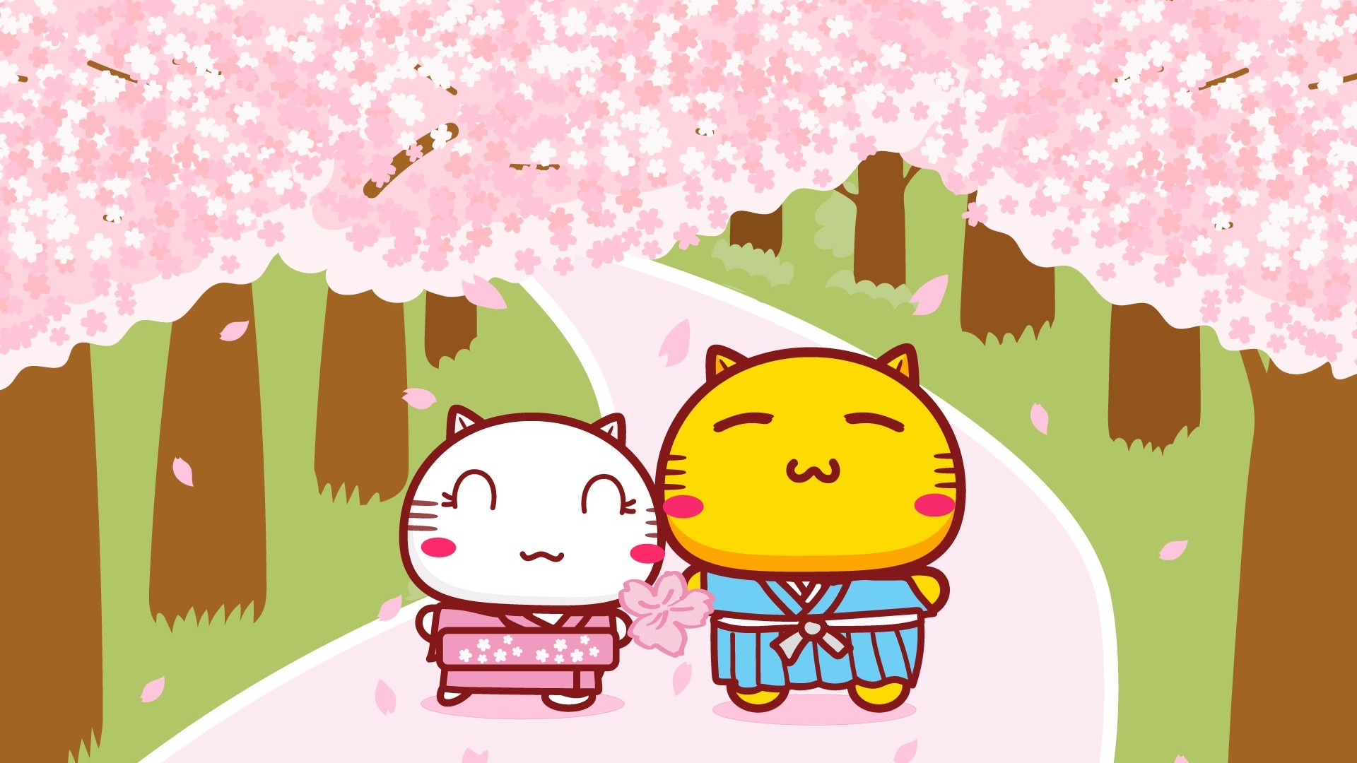 Hamicat哈咪猫粉色背景卡通图片壁纸