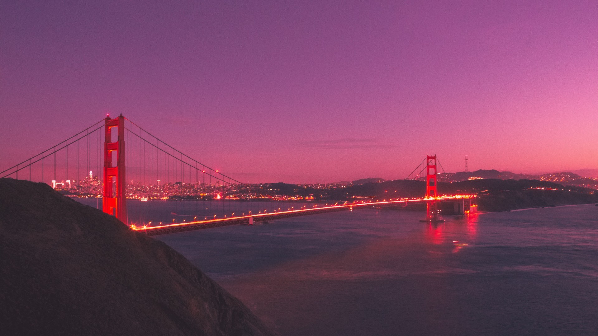 美国旧金山金门大桥唯美风格高清壁纸