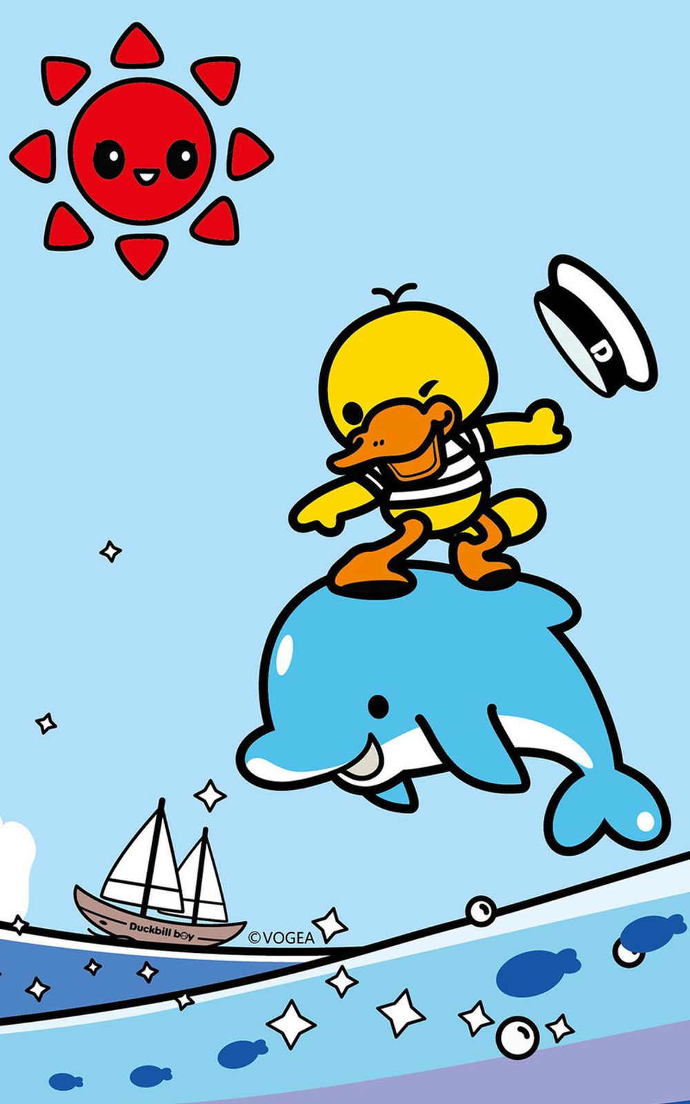 鸭嘴兽男孩前方是星辰大海系列卡通图片