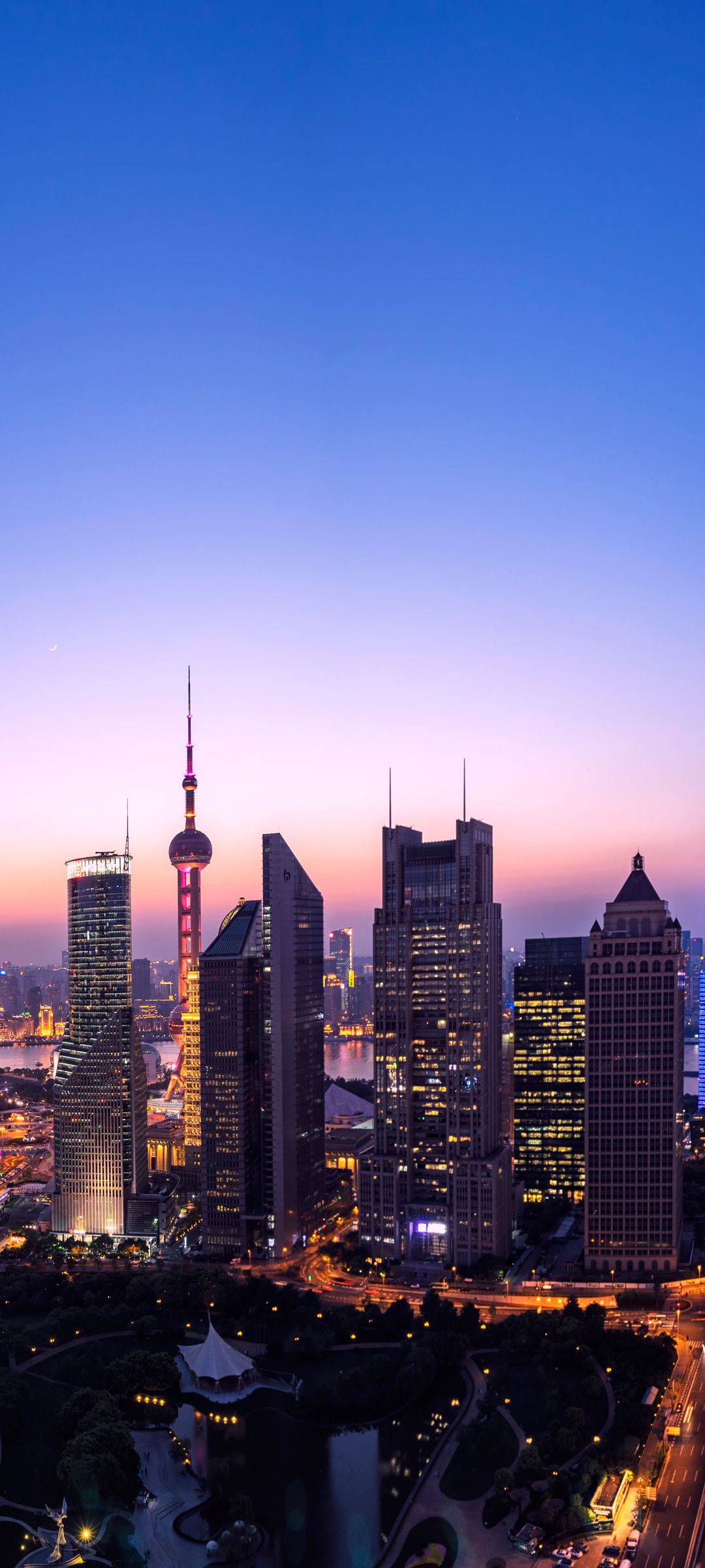 上海城市高楼林立夜景高清全屏手机壁纸