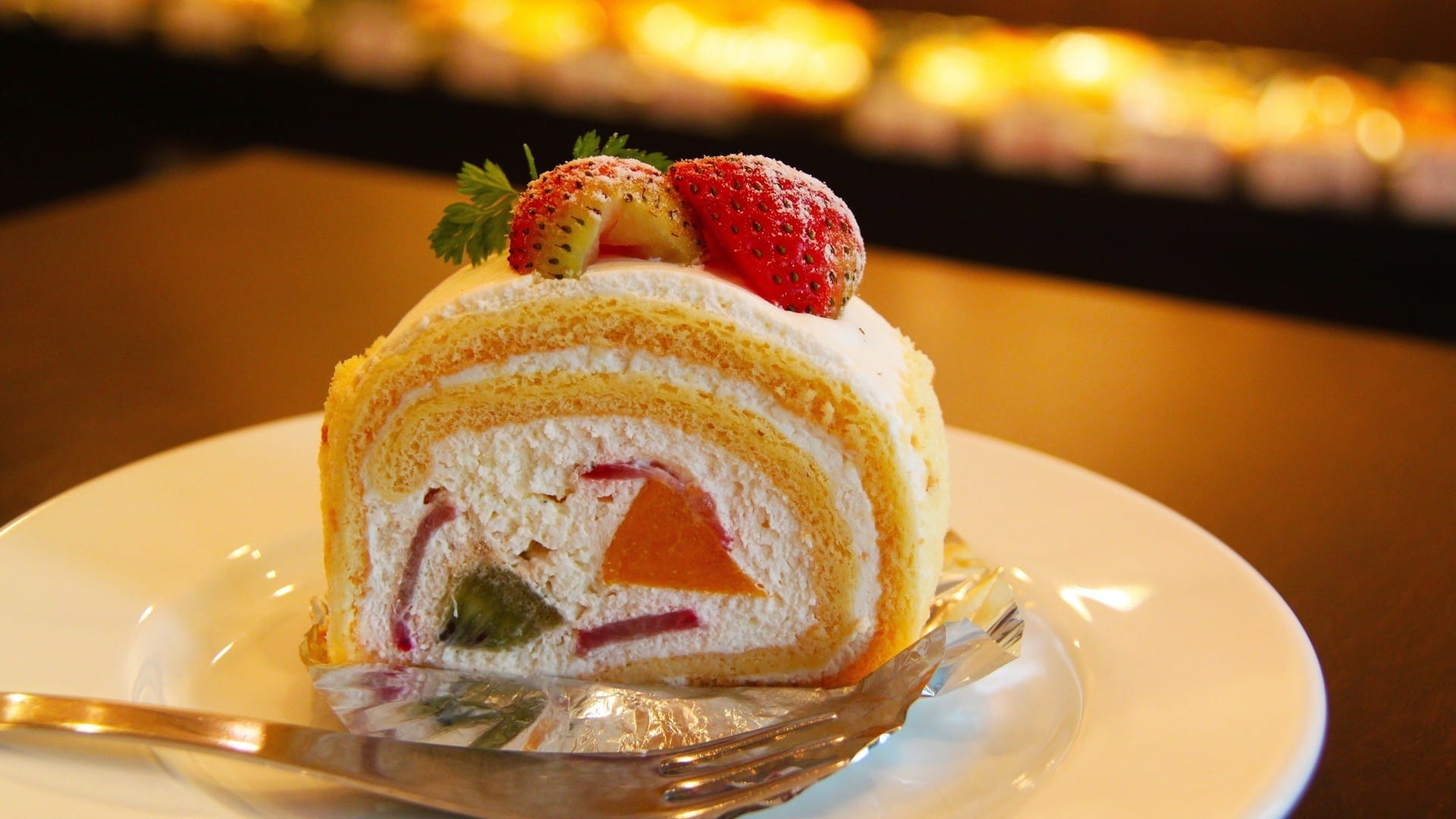 美味的草莓面包+草莓饮料系列高清美食桌面壁纸