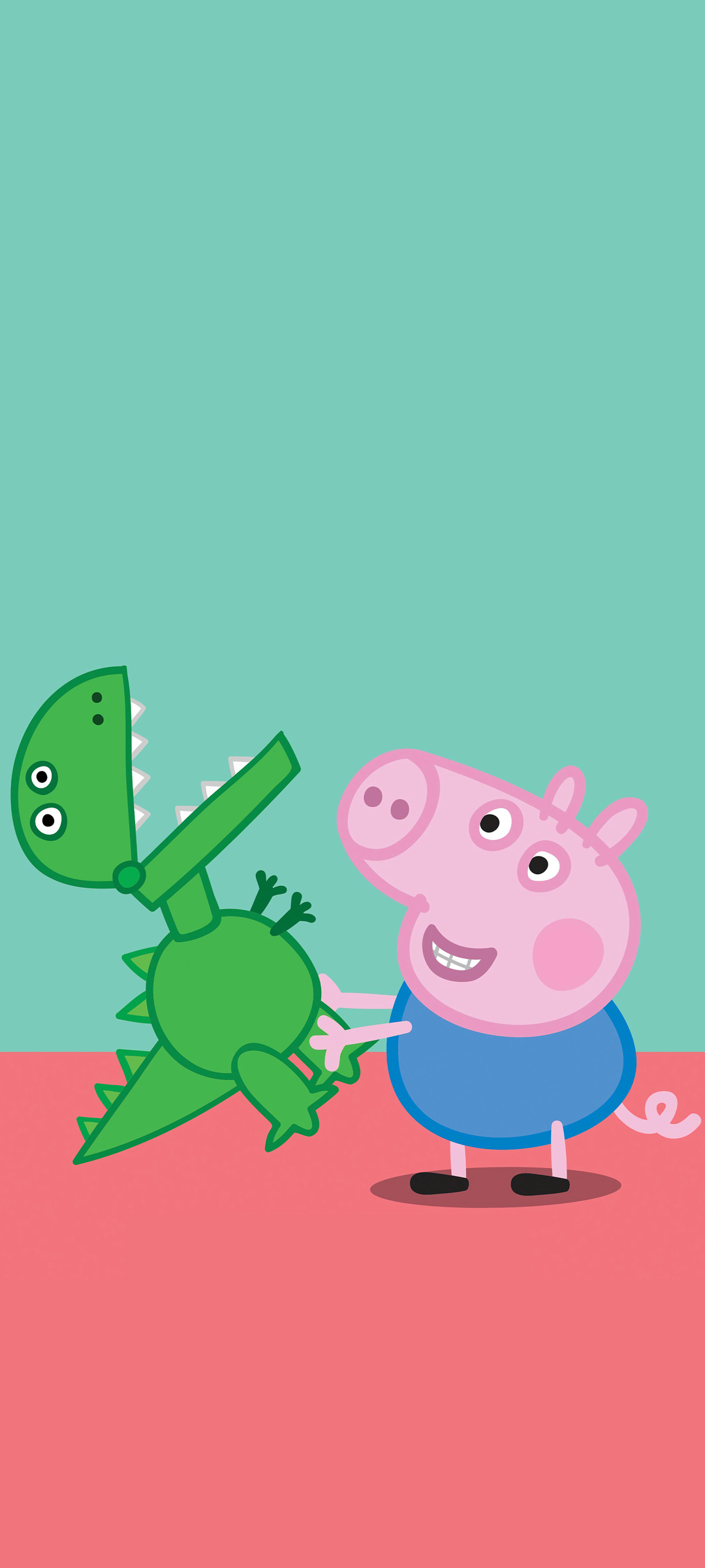 儿童动画小猪佩奇与乔治恐龙动漫手机壁纸