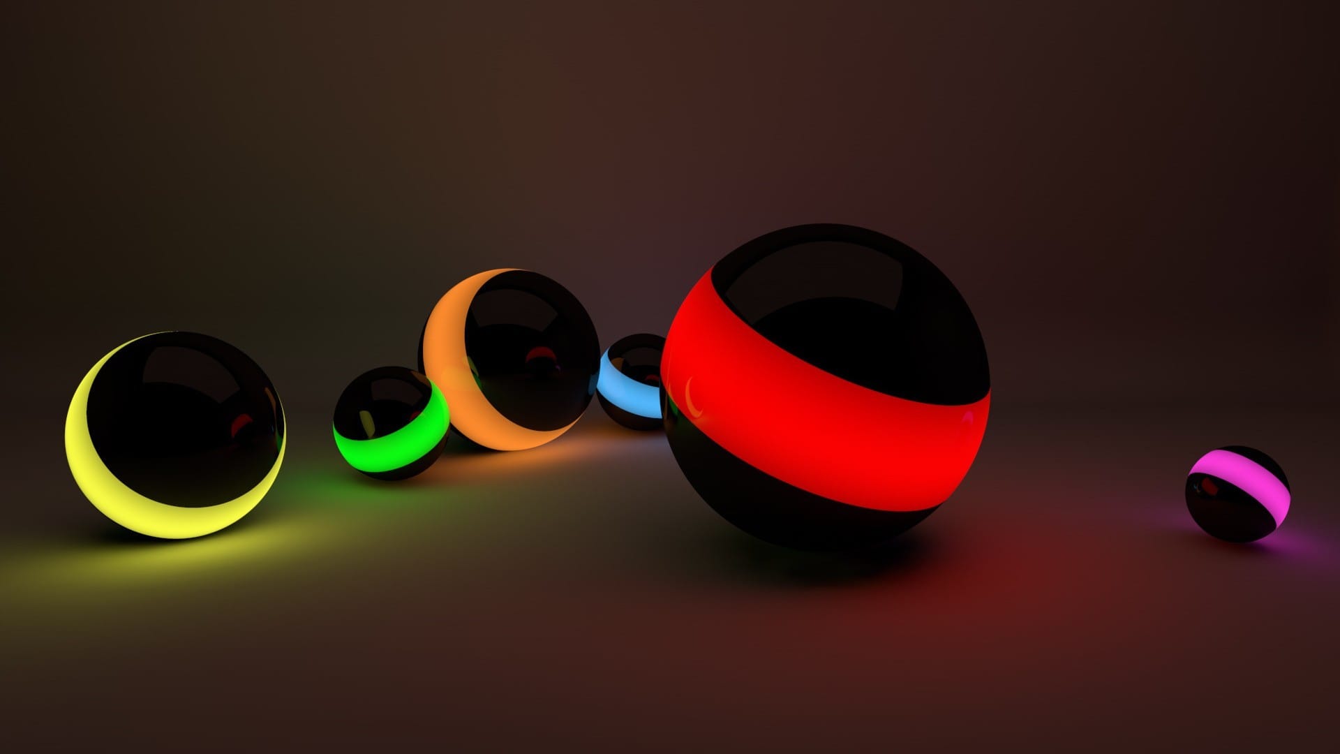 简约创意的3D发光圆球三难立体系列高清壁纸