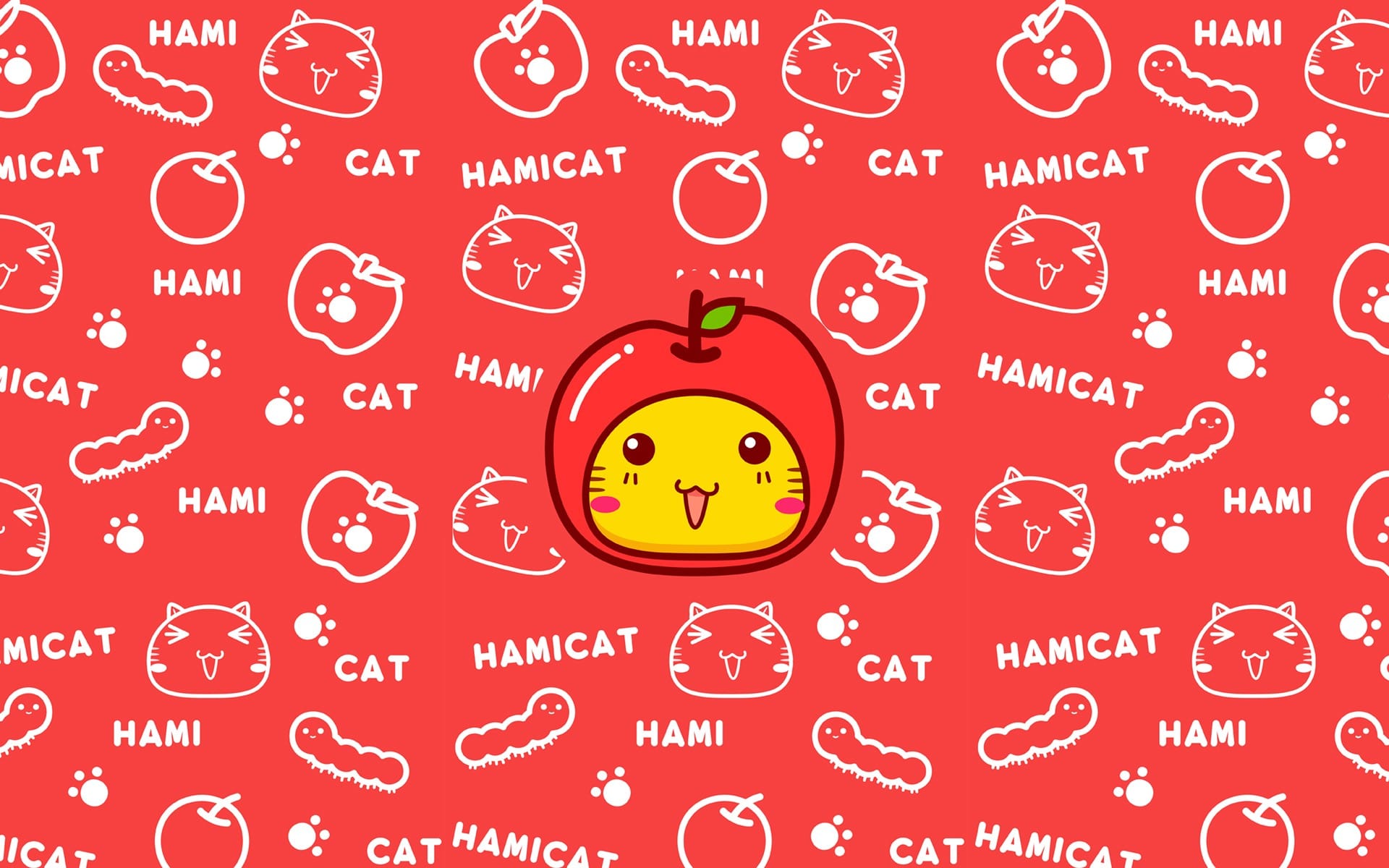 Hamicat哈咪猫爱苹果卡通图片