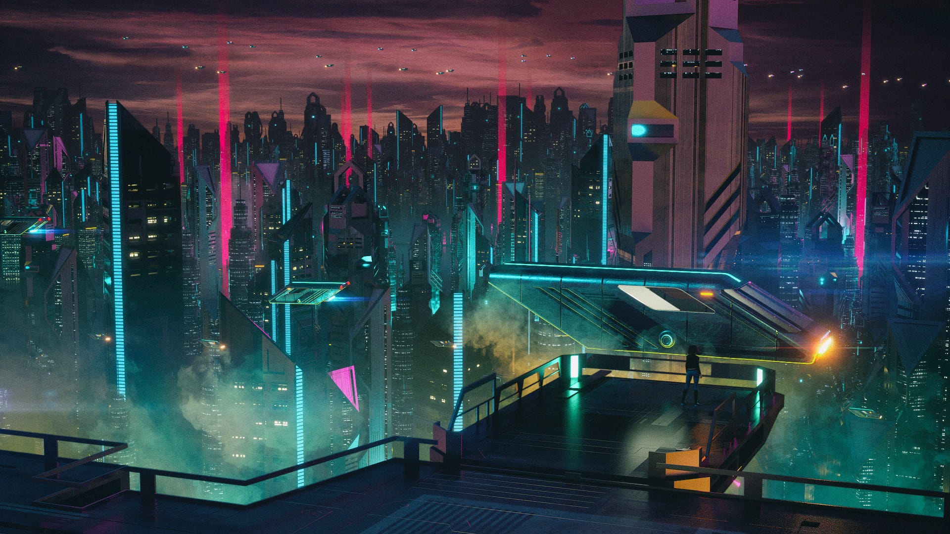 未来城市高楼林立科幻风格大图