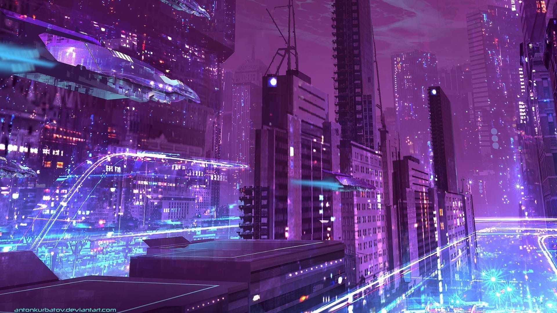 未来城市高楼林立科幻风格大图