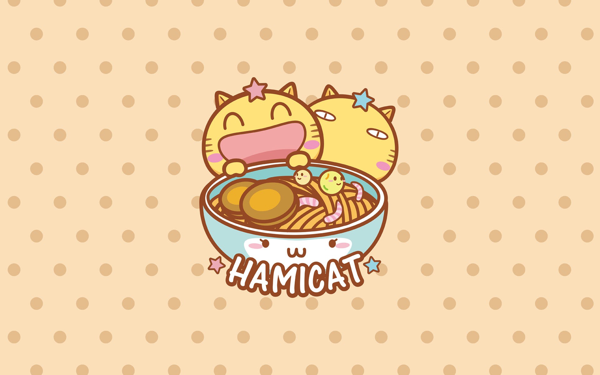 Hamicat哈咪猫吃货系列星座卡通图片桌面壁纸