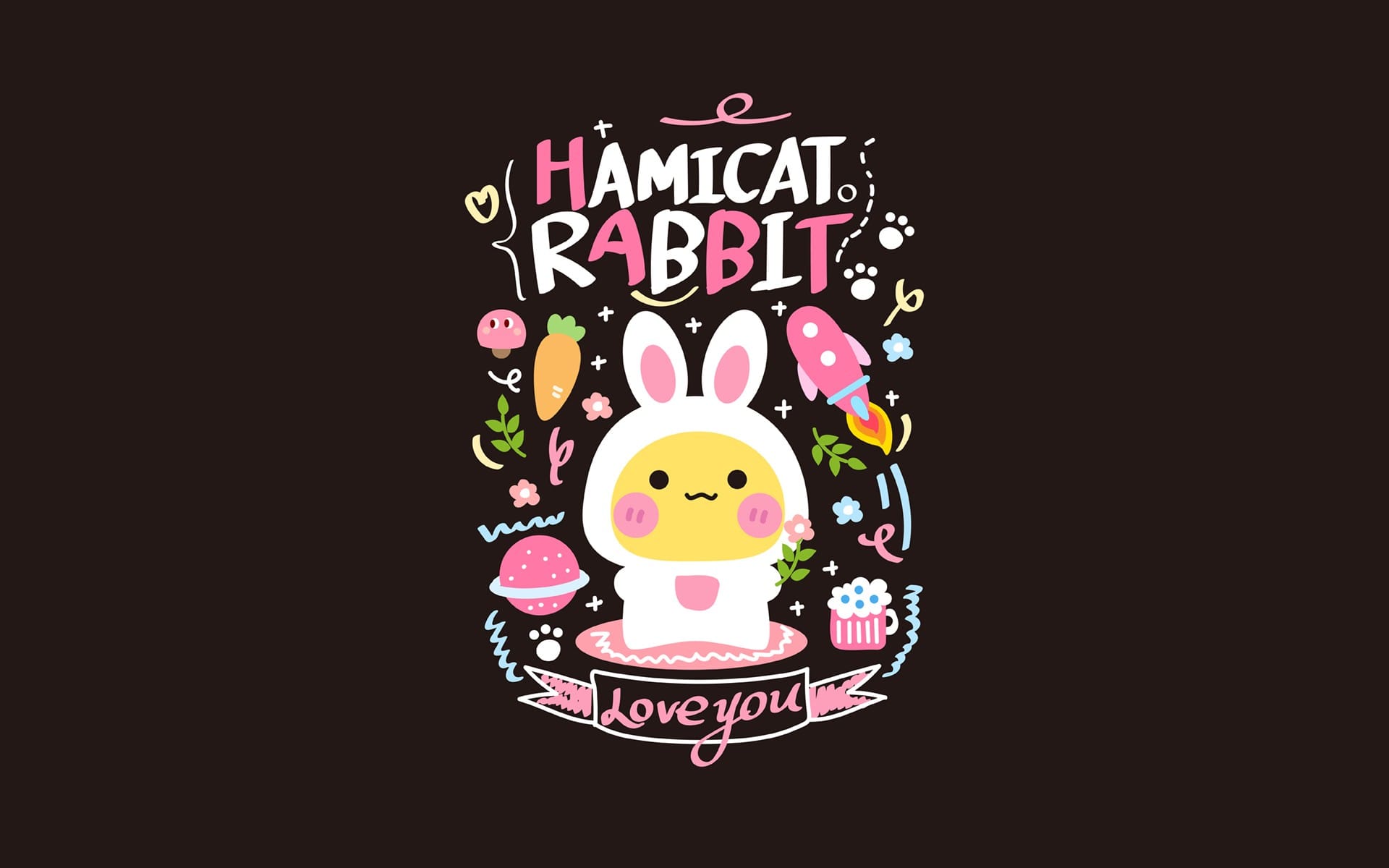 Hamicat哈咪猫兔兔装扮卡通图片壁纸