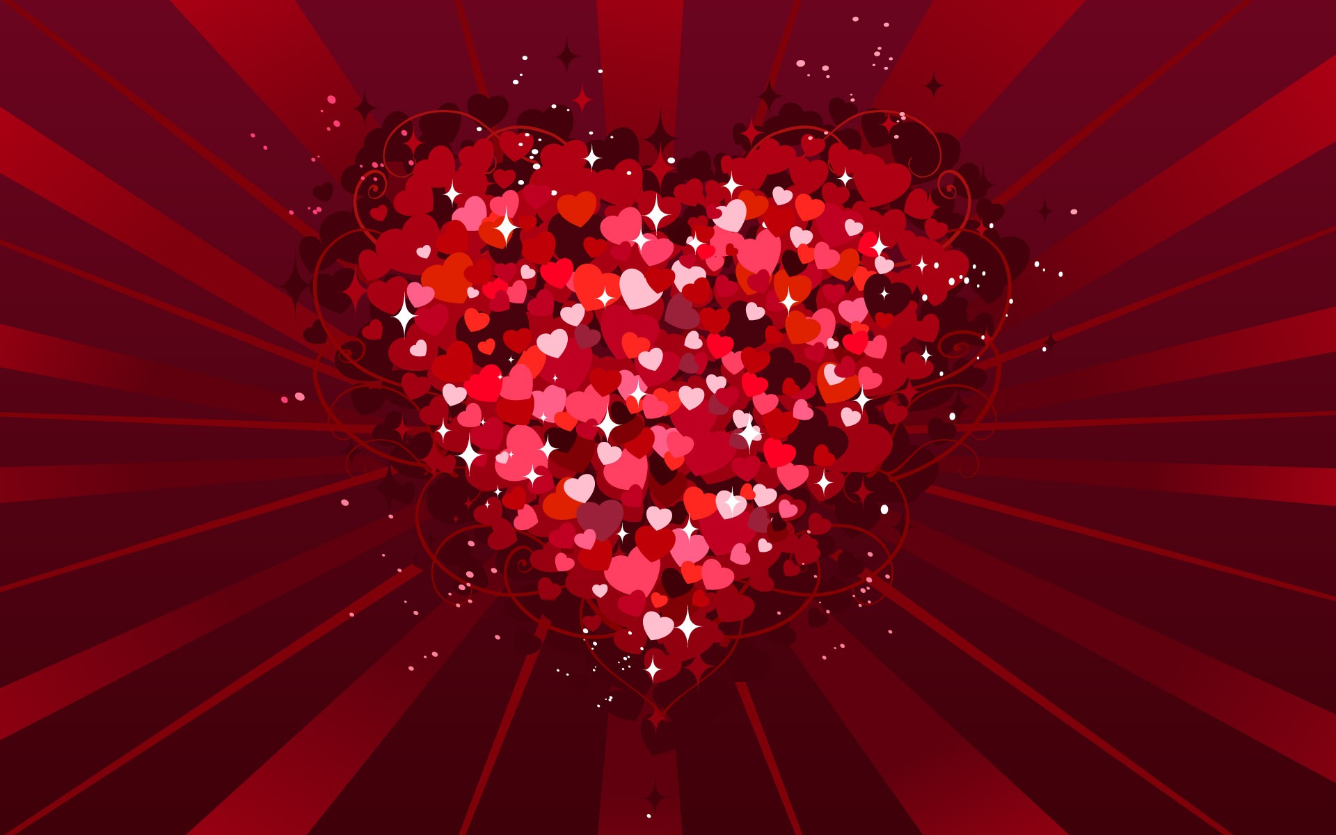 浪漫情人节象征着爱情的粉色爱心壁纸