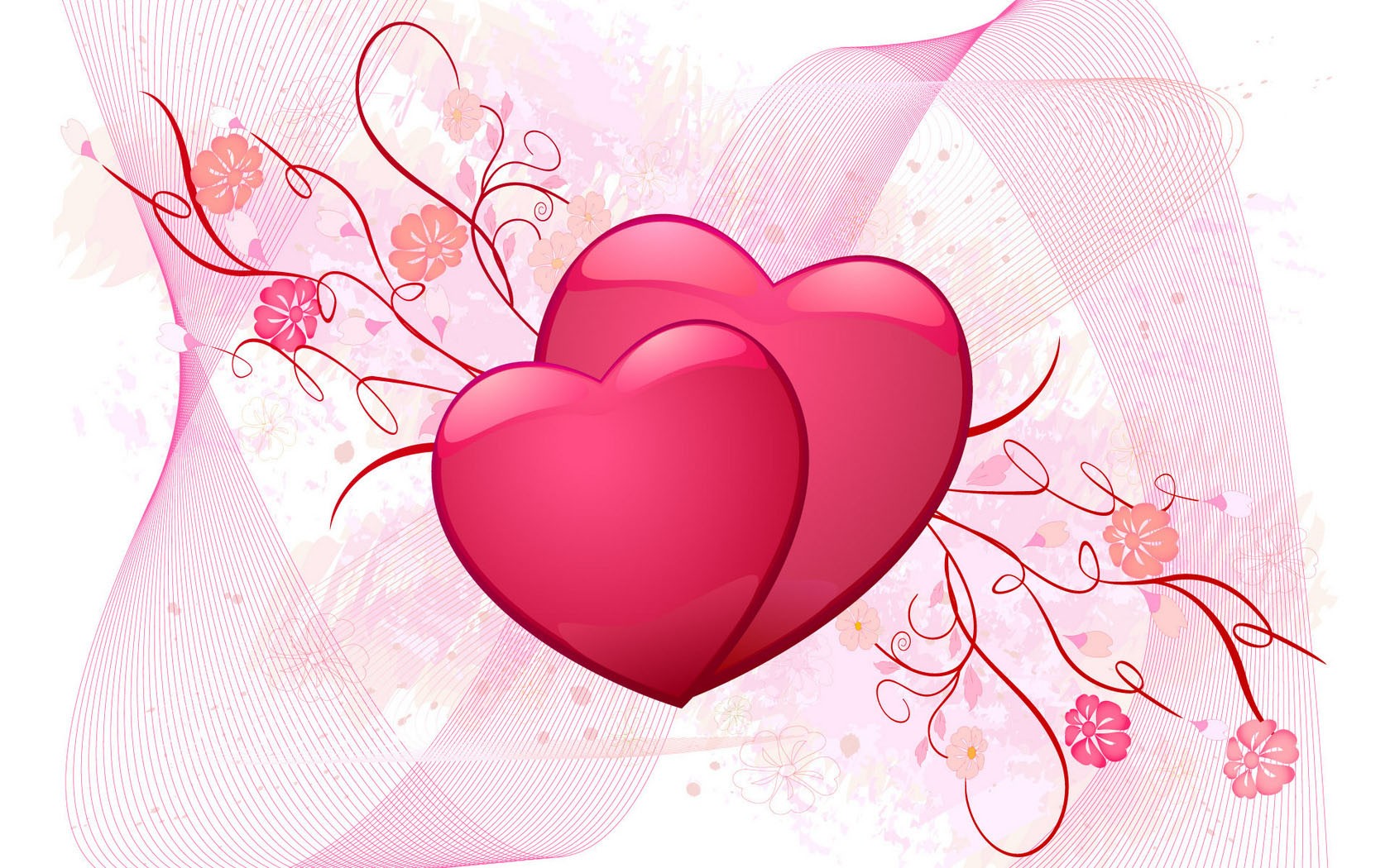 浪漫情人节象征着爱情的粉色爱心壁纸