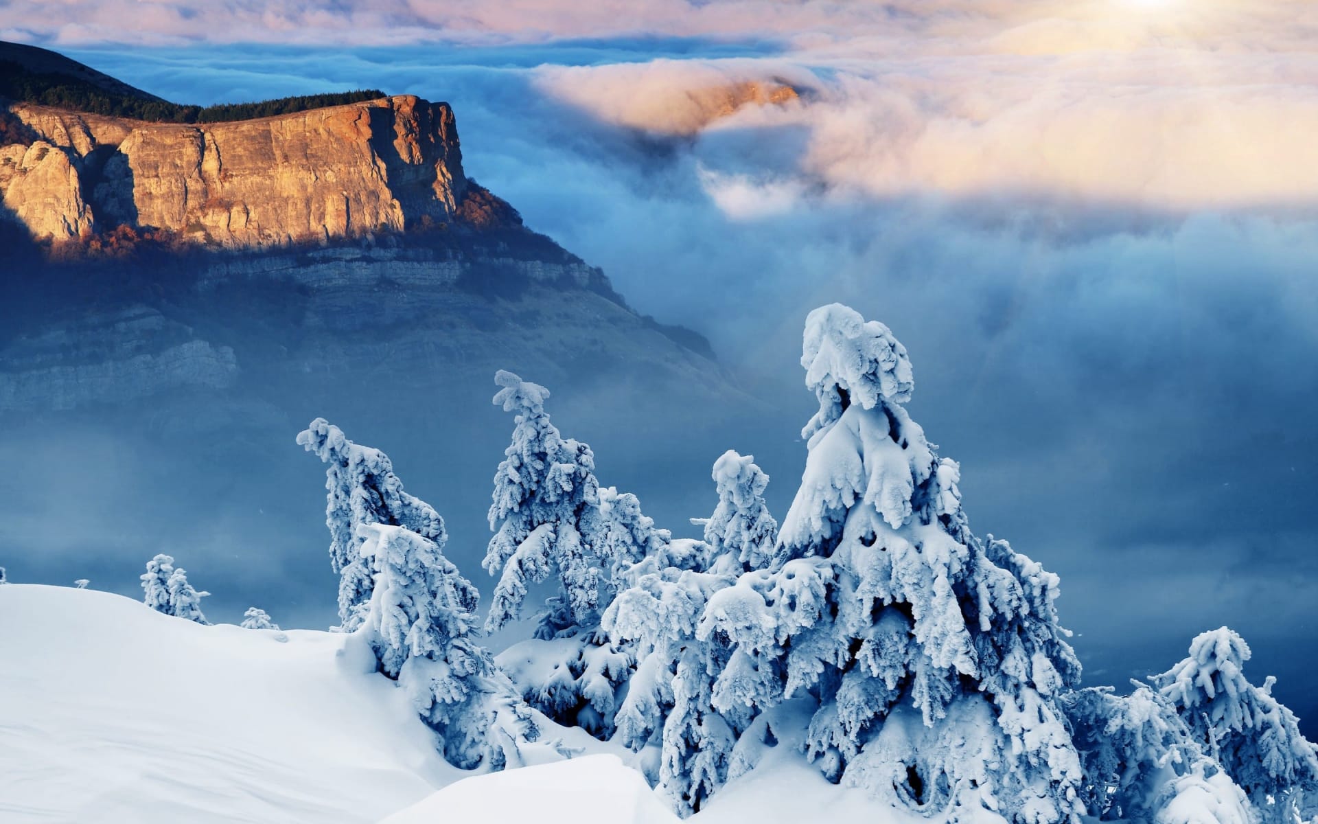 冬天的童话世界唯美雪景野外意境风景壁纸图片