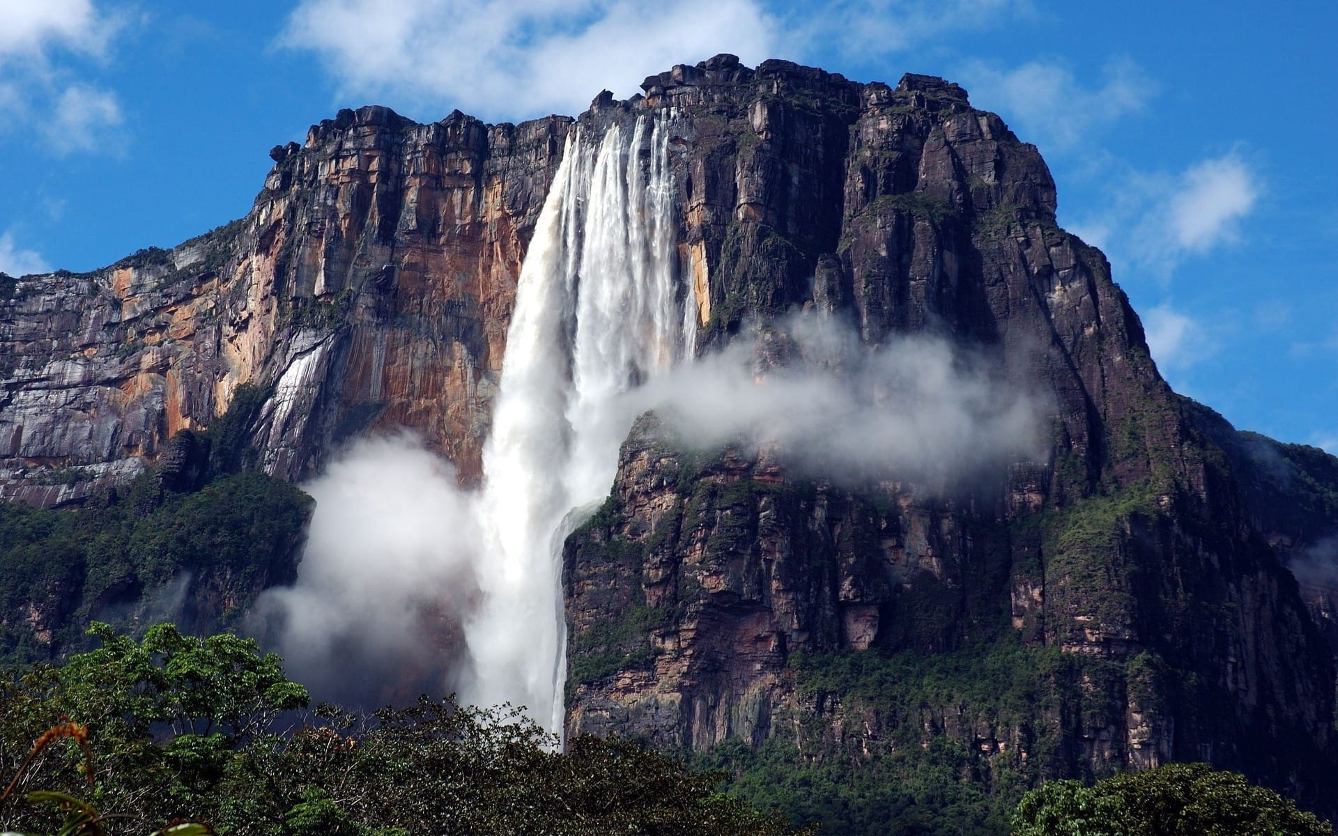 委内维拉天使瀑布和罗赖马山秀丽风景绝美壁纸
