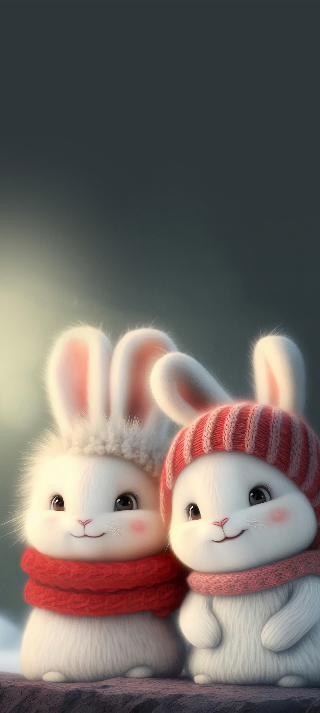 两只可爱3D兔子一公一母