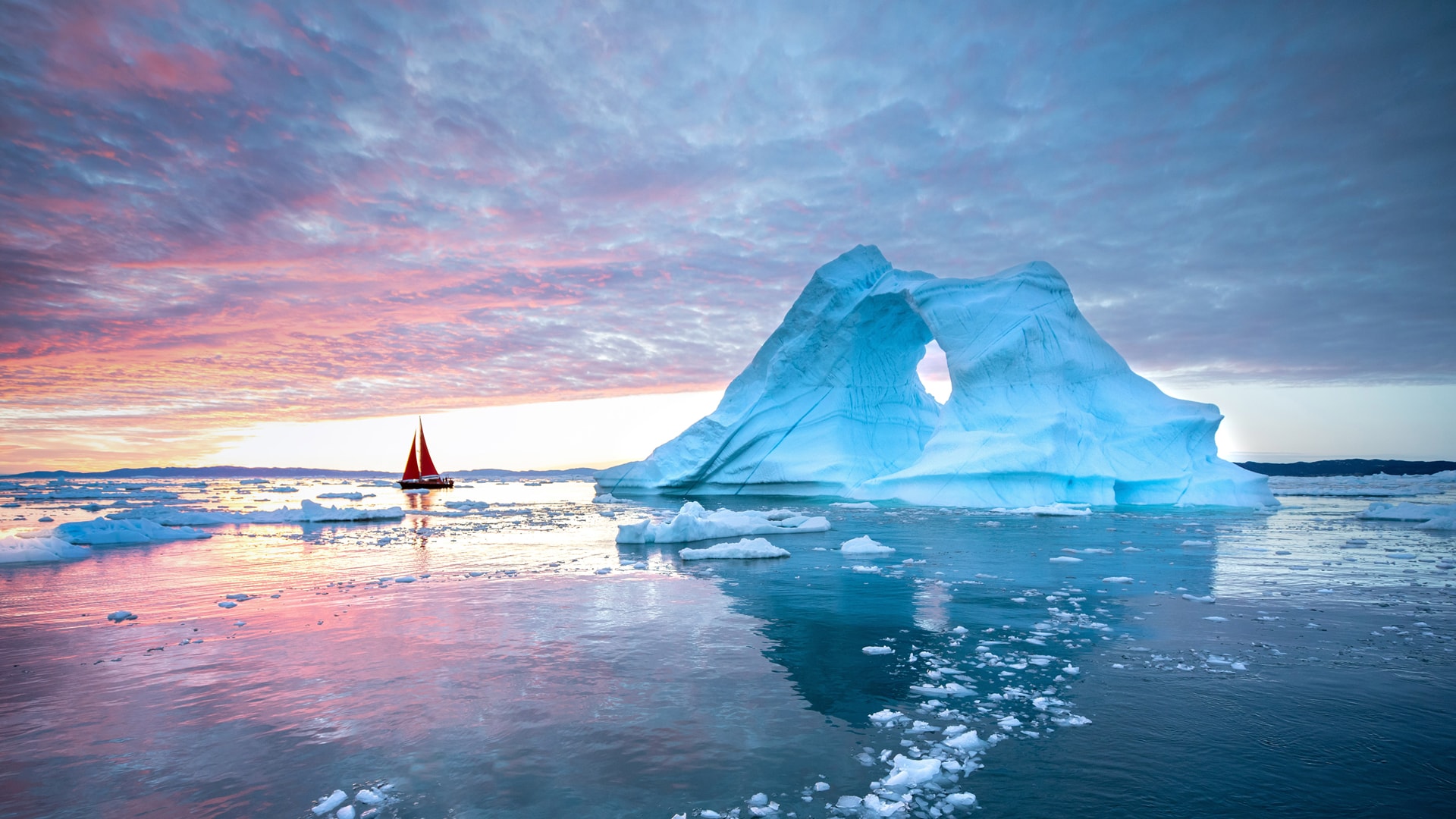 迪斯科湾的冰山雪景绝美自然景观