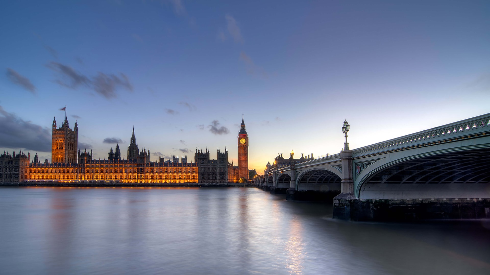 英国著名的母亲河泰晤士河横穿伦敦市风景