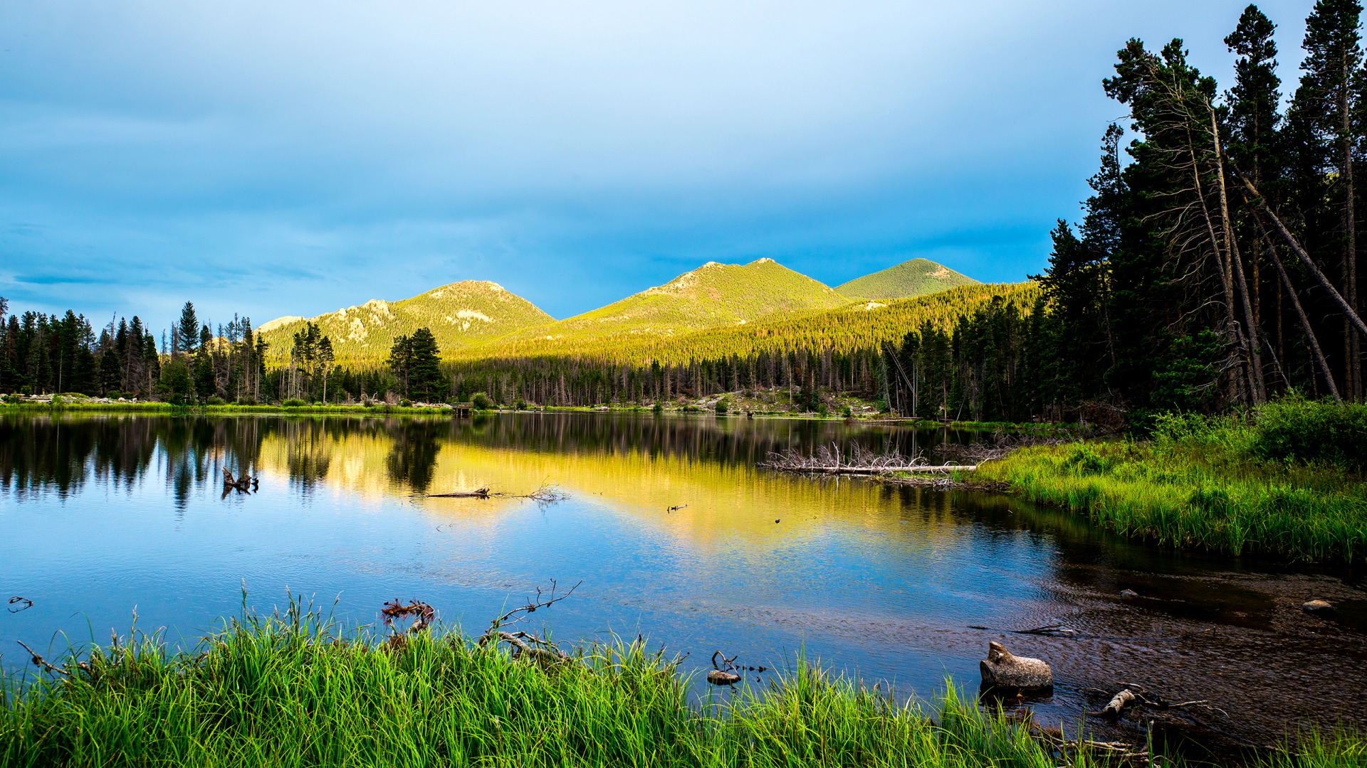 斯普拉格湖落基山国家公园绝美自然风光