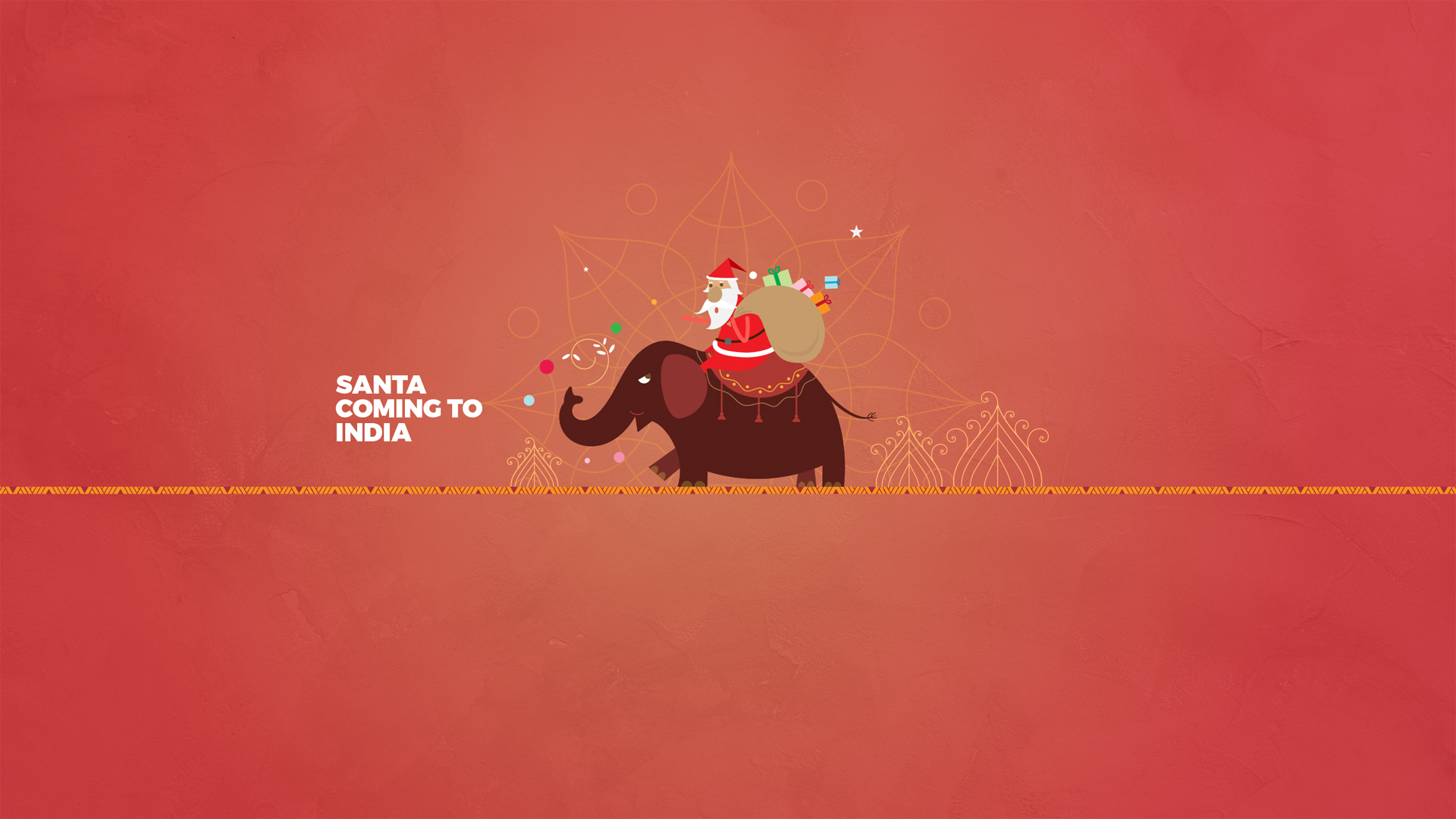 圣诞老人带着礼物骑着大象