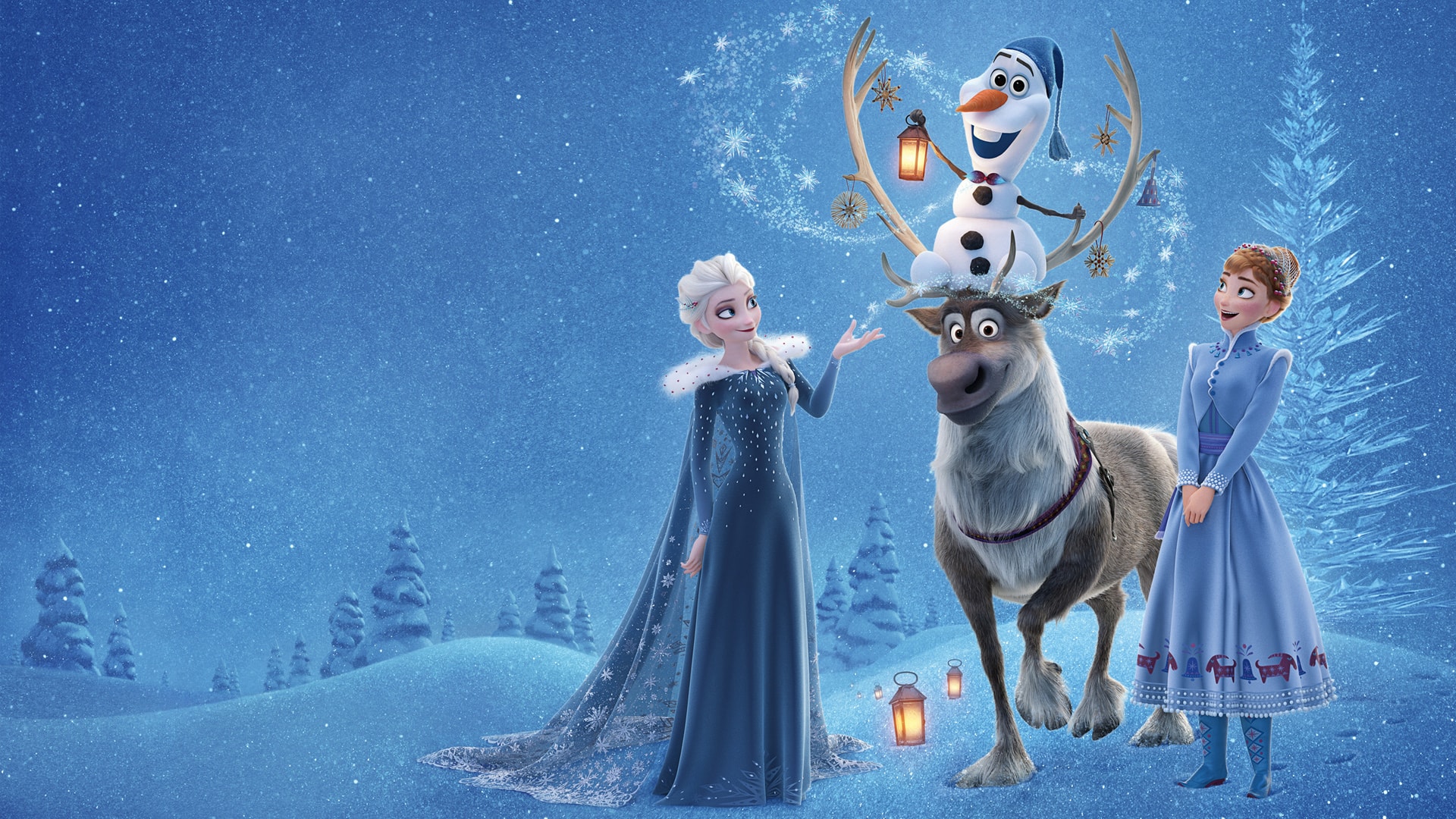 冰雪奇缘Frozen 艾莎安娜与雪宝