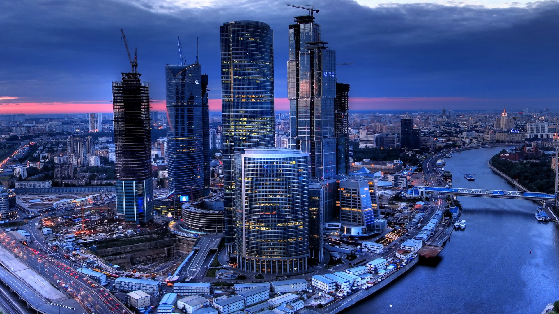 莫斯科城市里的摩天大楼